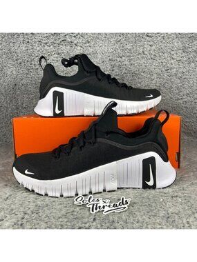 Nike Free Metcon 6 Women Size 9 Workout Shoes Black White FJ7126-001